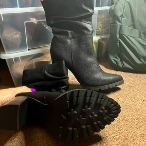 Katy Perry black leather boots size 8.5 brand new never wear them